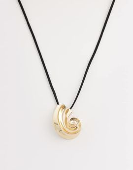 DesignB London DesignB London statement shell cord necklace in gold