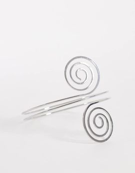 DesignB London DesignB London statement spiral arm cuff in silver