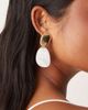 DesignB London DesignB London statement stud earrings in gold tone and white stone - 1