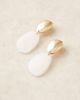 DesignB London DesignB London statement stud earrings in gold tone and white stone - 2