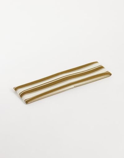 DesignB London DesignB London striped stretched headband in olive and cream-Multi