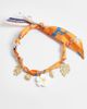 DesignB London DesignB London summer and flower charm scarf necklace in orange and gold - 1