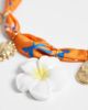 DesignB London DesignB London summer and flower charm scarf necklace in orange and gold - 4