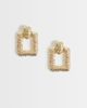 DesignB London DesignB London textured doorknocker earrings in gold - 1