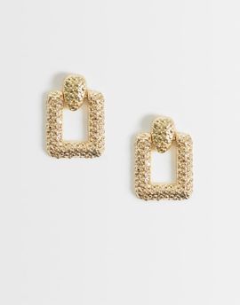 DesignB London DesignB London textured doorknocker earrings in gold
