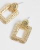 DesignB London DesignB London textured doorknocker earrings in gold - 3