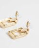 DesignB London DesignB London textured doorknocker earrings in gold - 4