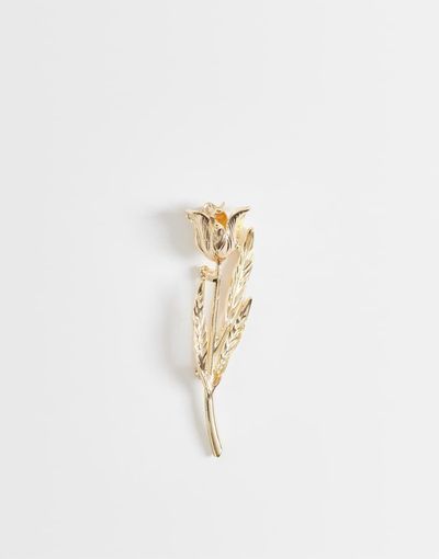 DesignB London DesignB London tulip brooch in gold tone