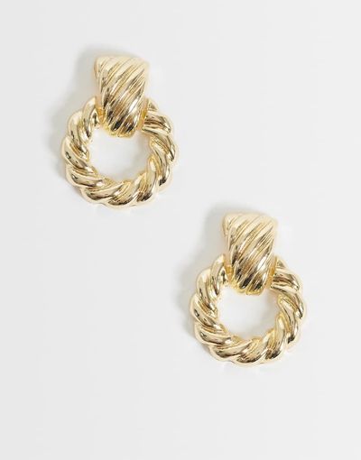 DesignB London DesignB London vintage inspired doorknocker earrings in gold