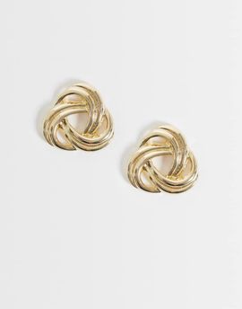 DesignB London DesignB London vintage inspired knot earrings in gold