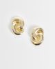DesignB London DesignB London vintage inspired knot stud earrings in gold - 1