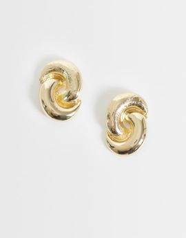 DesignB London DesignB London vintage inspired knot stud earrings in gold