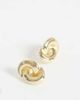 DesignB London DesignB London vintage inspired knot stud earrings in gold - 3