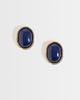 DesignB London DesignB London vintage style resin stud earrings in navy-GOLD - 1