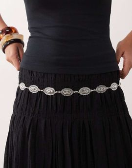 DesignB London DesignB London western hammered chain belt in silver