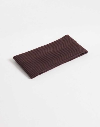 DesignB London DesignB London wide jersey headband in dark chocolate brown