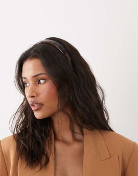 DesignB London DesignB London wide tortoise shell headband in brown
