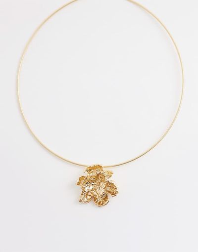 DesignB London DesignB London wired collar flower pendant necklace in gold