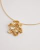 DesignB London DesignB London wired collar flower pendant necklace in gold - 4