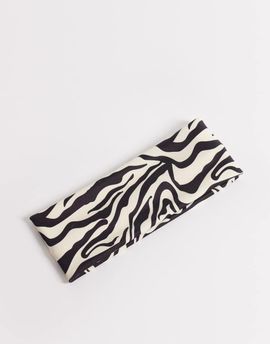 DesignB London DesignB London zebra print jersey headband in ecru-White
