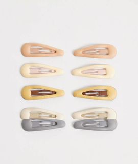DesignB London DesignB pack of 10 mini snap clips in matt neutrals