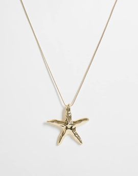 DesignB London DesignB starfish pendant necklace in gold tone