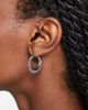 DesignB London DesignB texture hoop earrings in silver tone - 1
