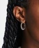 DesignB London DesignB texture hoop earrings in silver tone - 2