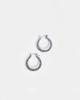DesignB London DesignB texture hoop earrings in silver tone - 3