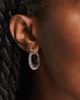 DesignB London DesignB texture hoop earrings in silver tone - 4