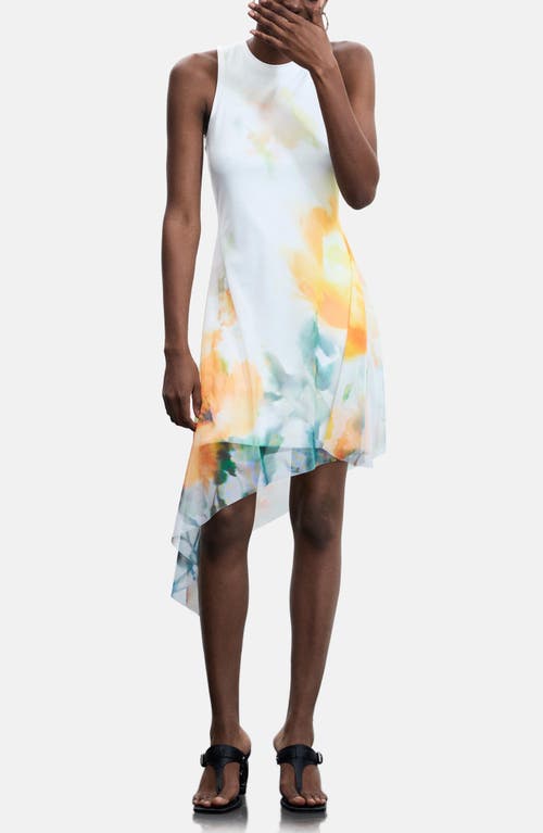 Desigual Desigual Abstract Floral Asymmetric Hem Dress