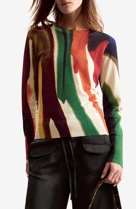 Desigual Desigual Abstract Print Thin Gauge Sweater