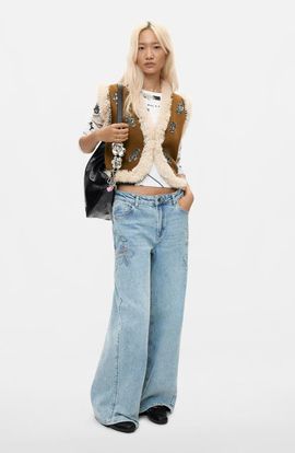 Desigual Desigual Bead Detail Faux Fur Trim Vest