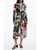 Desigual Desigual Belted Long Sleeve Crepe Maxi Shirtdress - 1