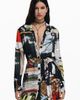Desigual Desigual Belted Long Sleeve Crepe Maxi Shirtdress - 5