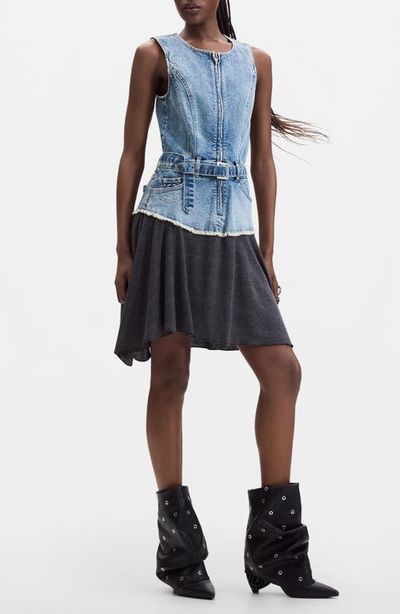 Desigual Desigual Belted Mixed Media Dress