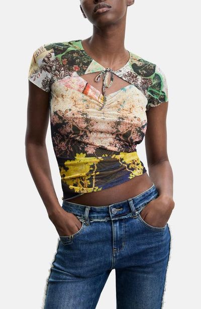 Desigual Desigual Cutout Mesh T-Shirt