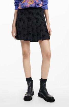 Desigual Desigual Dalian Tonal Embroidery Pleat Miniskirt