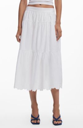 Desigual Desigual Embroidered Cotton Midi Skirt