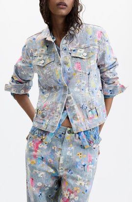 Desigual Desigual Embroidered Floral Trucker Jacket