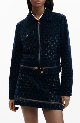 Desigual Desigual Flocked Denim Trucker Jacket