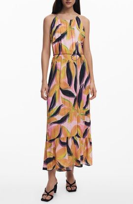 Desigual Desigual Floral Crinkled Midi Sundress