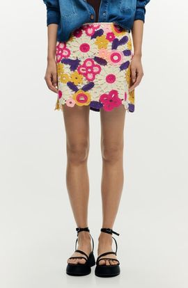 Desigual Desigual Floral Crochet Miniskirt