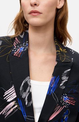 Desigual Desigual Floral Print Cotton Stretch Blazer