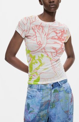 Desigual Desigual Floral Print Modal T-Shirt