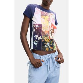 Desigual Desigual Floral Print Stretch Cotton T-Shirt