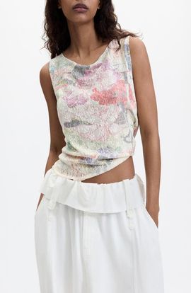 Desigual Desigual Floral Texture Sleeveless T-Shirt