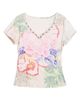 Desigual Desigual Floral V-Neck Cotton Jersey Top - 4