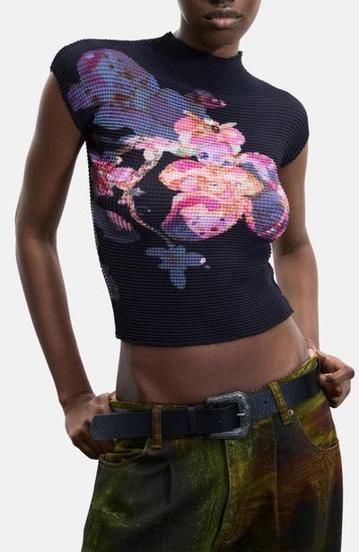 Desigual Desigual Floral Waffle Knit Top