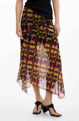 Desigual Desigual Geo Print Handkerchief Hem Skirt